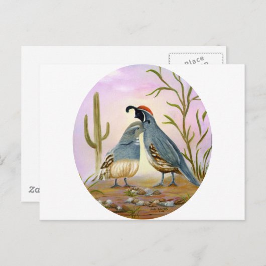 Gambel Quails Briefkaart (Voorkant / Achterkant)