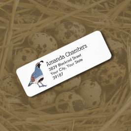 Gambels Kwartel Vogel Illustratie Etiket