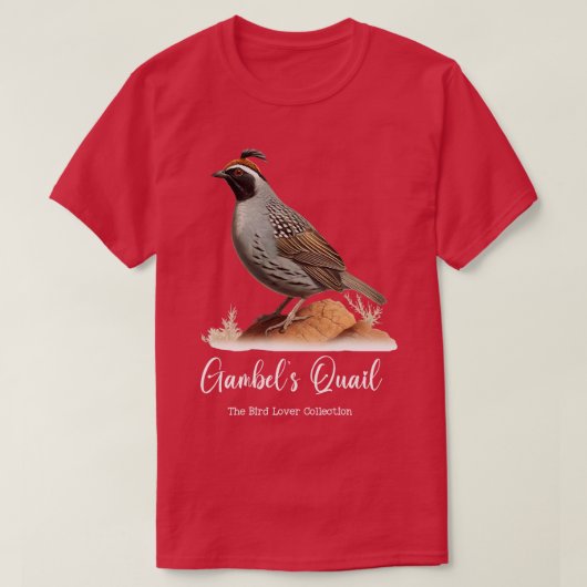 Gambels Quail De Vogelliefhebber Collectie TShirt  (Design voorkant)