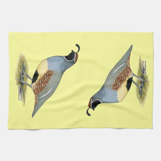 Gambels woestijnkwartel theedoek (Horizontaal)