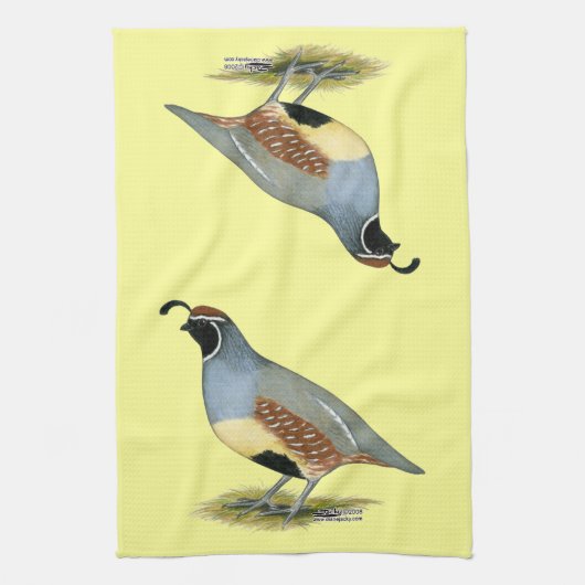 Gambels woestijnkwartel theedoek (Verticaal)