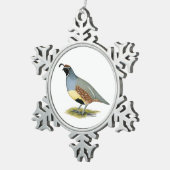 Gambels woestijnkwartel tin sneeuwvlok ornament (Rechts)