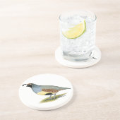 Gambels woestijnkwartel zandsteen onderzetter (Zijkant)