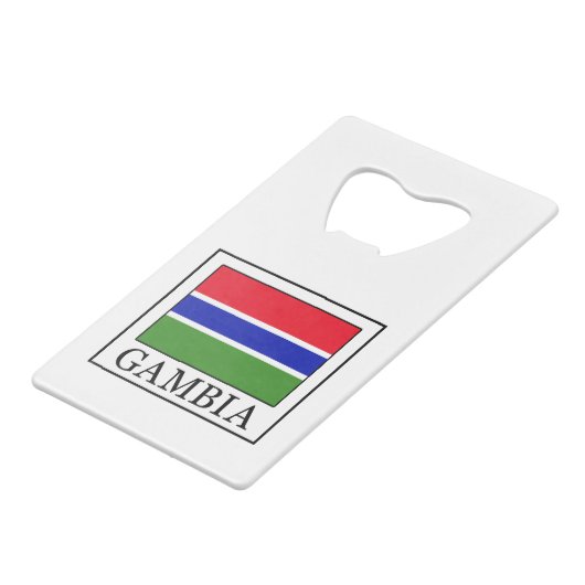 Gambia Creditkaart Flessenopener (Voorkant Gekanteld)