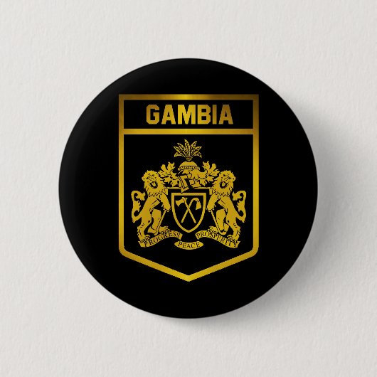 Gambia Emblem Ronde Button 5,7 Cm (Voorkant)