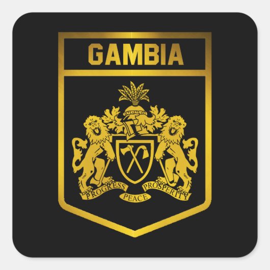 Gambia Emblem Vierkante Sticker (Voorkant)