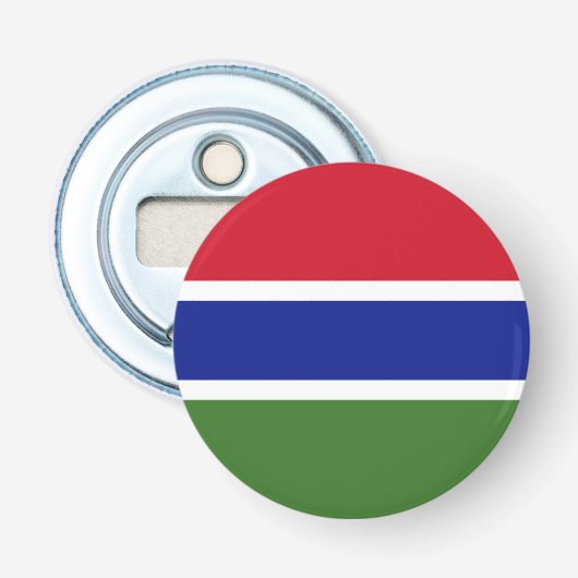 Gambia Flag Button Flesopener (Voorkant)