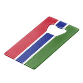 Gambia Flag Creditkaart Flessenopener (Voorkant Gekanteld)