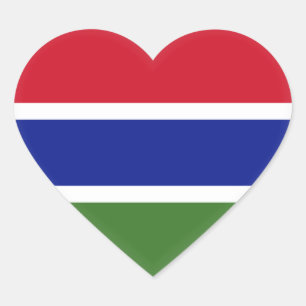 Gambia Flag Hart Sticker