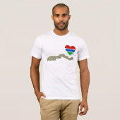 Gambia Flag Heart en Map T-Shirt (Voorkant volledig)
