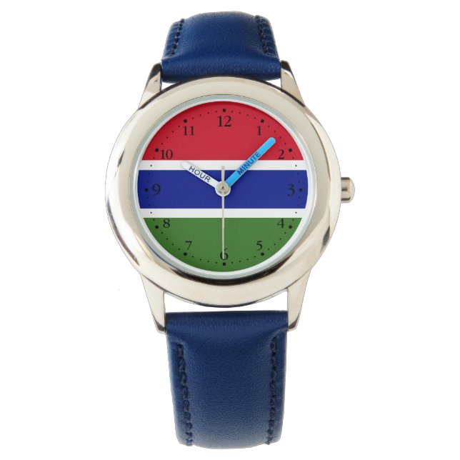 Gambia Flag Horloge (Voorkant)