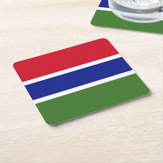 Gambia Flag Kartonnen Onderzetters (Schuin)