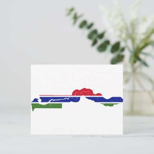 Gambia Flag Map GM Briefkaart (Staand voorkant)