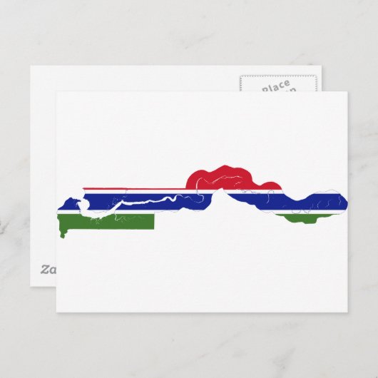 Gambia Flag Map GM Briefkaart (Voorkant / Achterkant)