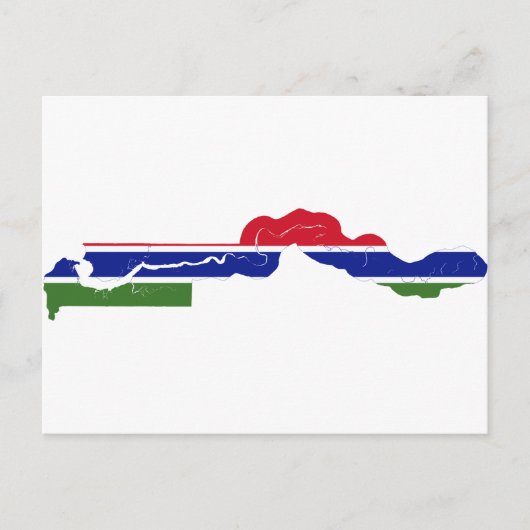 Gambia Flag Map GM Briefkaart (Voorkant)
