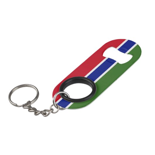 Gambia Flag Mini Flessenopener (Voorkant Gekanteld)