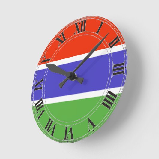 Gambia Flag Ronde Klok (Hoek)