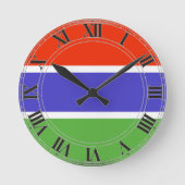Gambia Flag Ronde Klok (Voorkant)