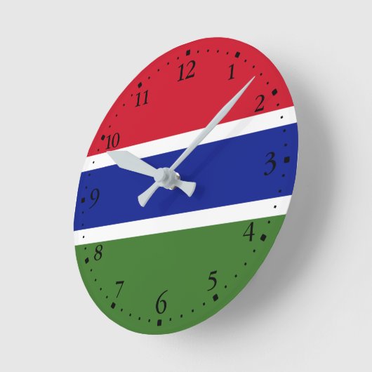 Gambia Flag Ronde Klok (Hoek)