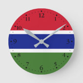 Gambia Flag Ronde Klok (Voorkant)