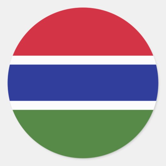 Gambia Flag Ronde Sticker (Voorkant)
