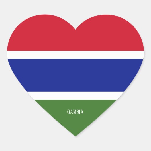 Gambia Flag Splendid Patriotic Hart Sticker (Voorkant)