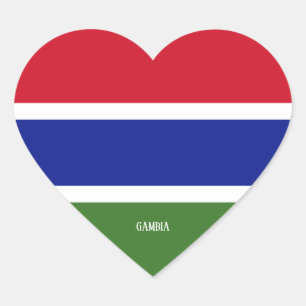 Gambia Flag Splendid Patriotic Hart Sticker