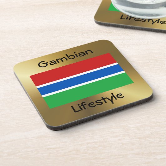 Gambia Flag+Text Onderzetter (Linkerzijde)