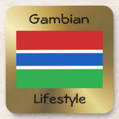 Gambia Flag+Text Onderzetter (Voorkant)