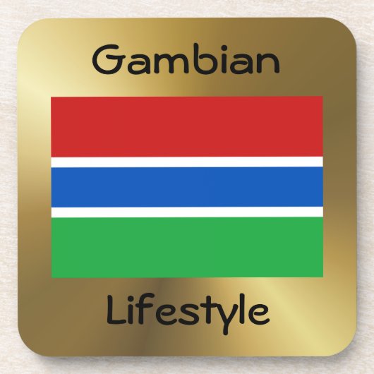 Gambia Flag+Text Onderzetter (Voorkant)