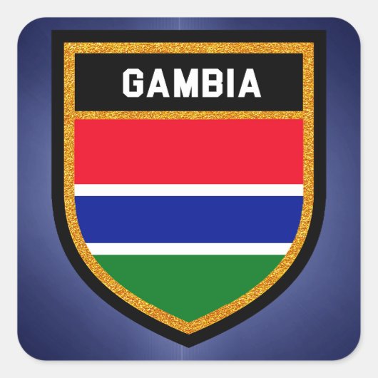 Gambia Flag Vierkante Sticker (Voorkant)