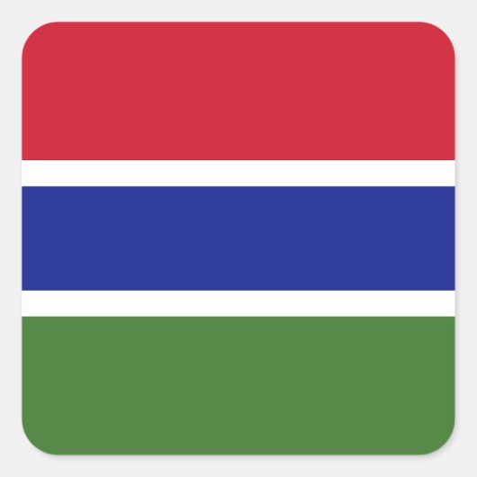 Gambia Flag Vierkante Sticker (Voorkant)