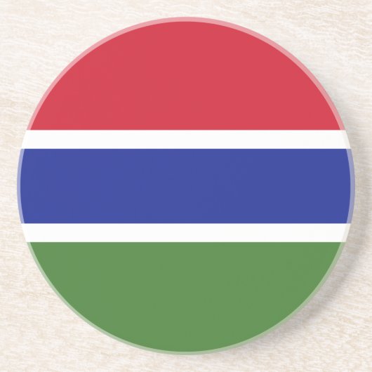 Gambia Flag Zandsteen Onderzetter (Voorkant)