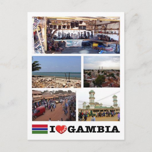 Gambia - I Love - Briefkaart (Voorkant)