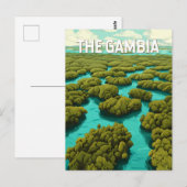 Gambia Illustration Travel Art Vintage Briefkaart (Voorkant / Achterkant)