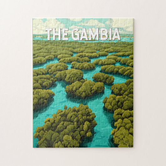 Gambia Illustration Travel Art Vintage Legpuzzel (Verticaal)
