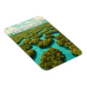 Gambia Illustration Travel Art Vintage Magneet (Rechterzijde)