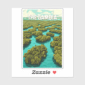 Gambia Illustration Travel Art Vintage Sticker (Vel)