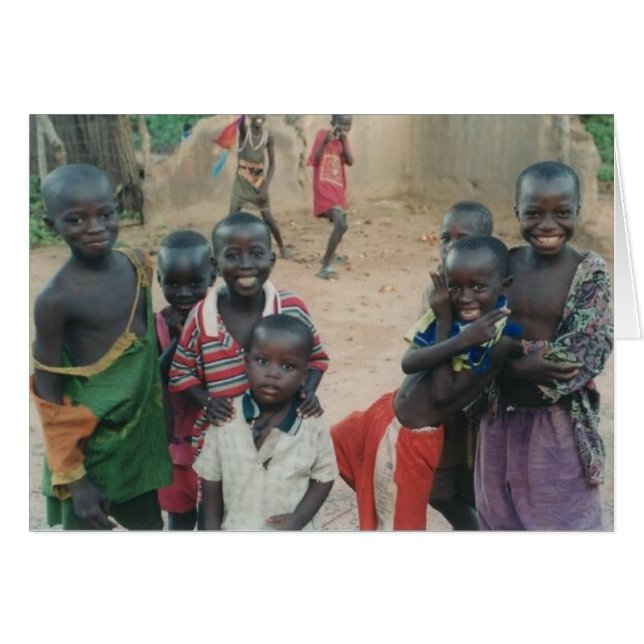 Gambia Kinderen (Gambia Village Series Card #4) (Voorkant Horizontaal)