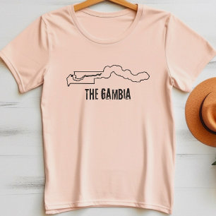 Gambia Landkaart Grenslijncontour Vorm T-shirt