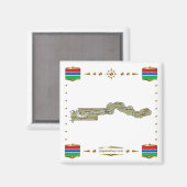 Gambia Map + Flags Magnet (Voorkant / Achterkant)