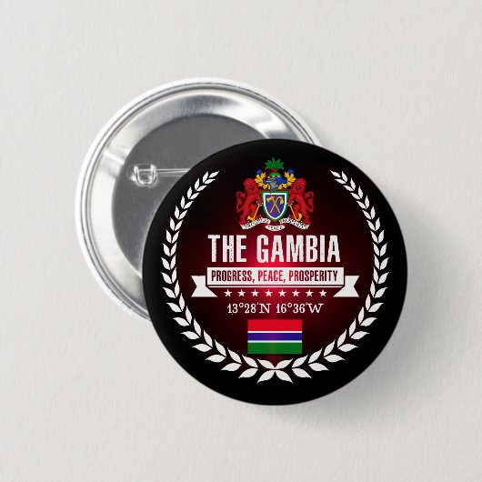 Gambia Ronde Button 5,7 Cm (Voorkant /achterkant)