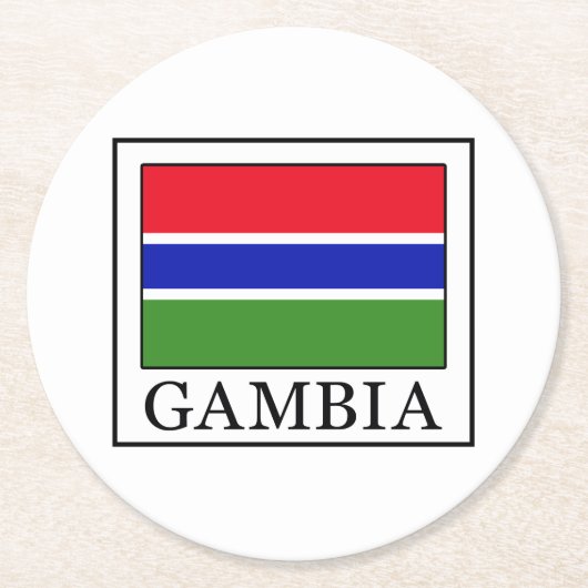Gambia Ronde Kartonnen Onderzetter (Voorkant)