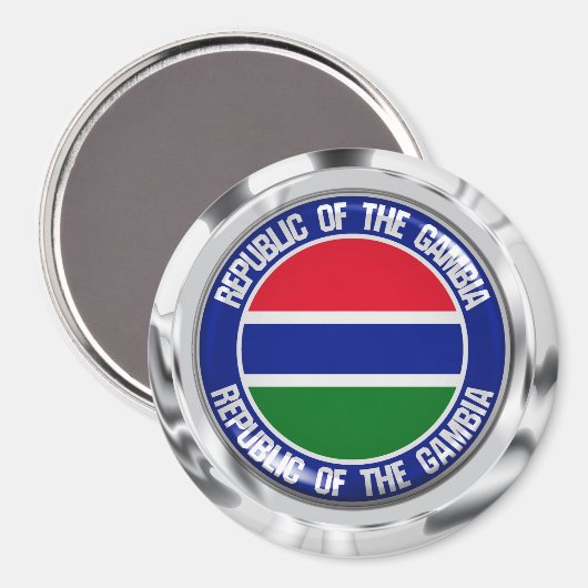 Gambia Round Emblem Magneet (Voorkant / Achterkant)