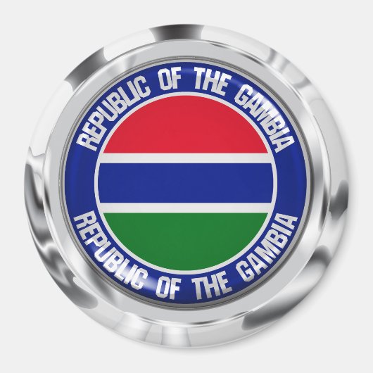 Gambia Round Emblem Magneet (Voorkant)