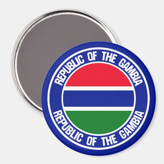 Gambia Round Emblem Magneet (Voorkant / Achterkant)