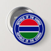 Gambia Round Emblem Ronde Button 7,6 Cm (Voorkant /achterkant)
