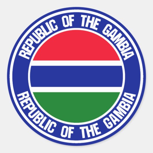 Gambia Round Emblem Ronde Sticker (Voorkant)