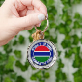 Gambia Round Emblem Sleutelhanger (Hand)