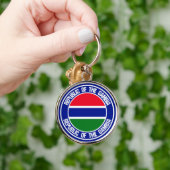 Gambia Round Emblem Sleutelhanger (Hand)
